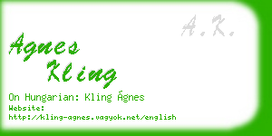 agnes kling business card