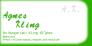 agnes kling business card